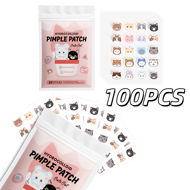 Skincare Acne - 100 patchs anti-boutons mignons en forme