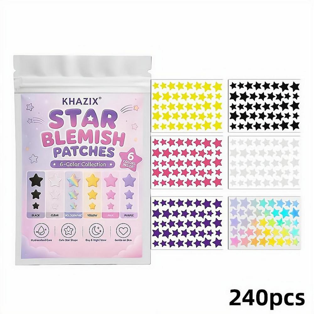 Skincare Moisturizer - Patchs anti-boutons étoiles sept couleurs pour
