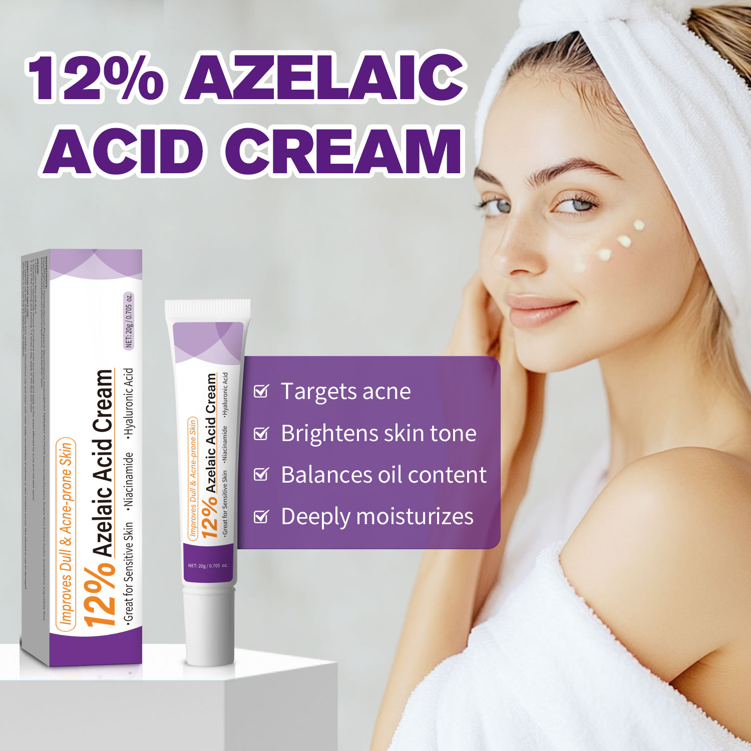 Skincare Skintific - Crème à l'acide azélaïque douce améliore