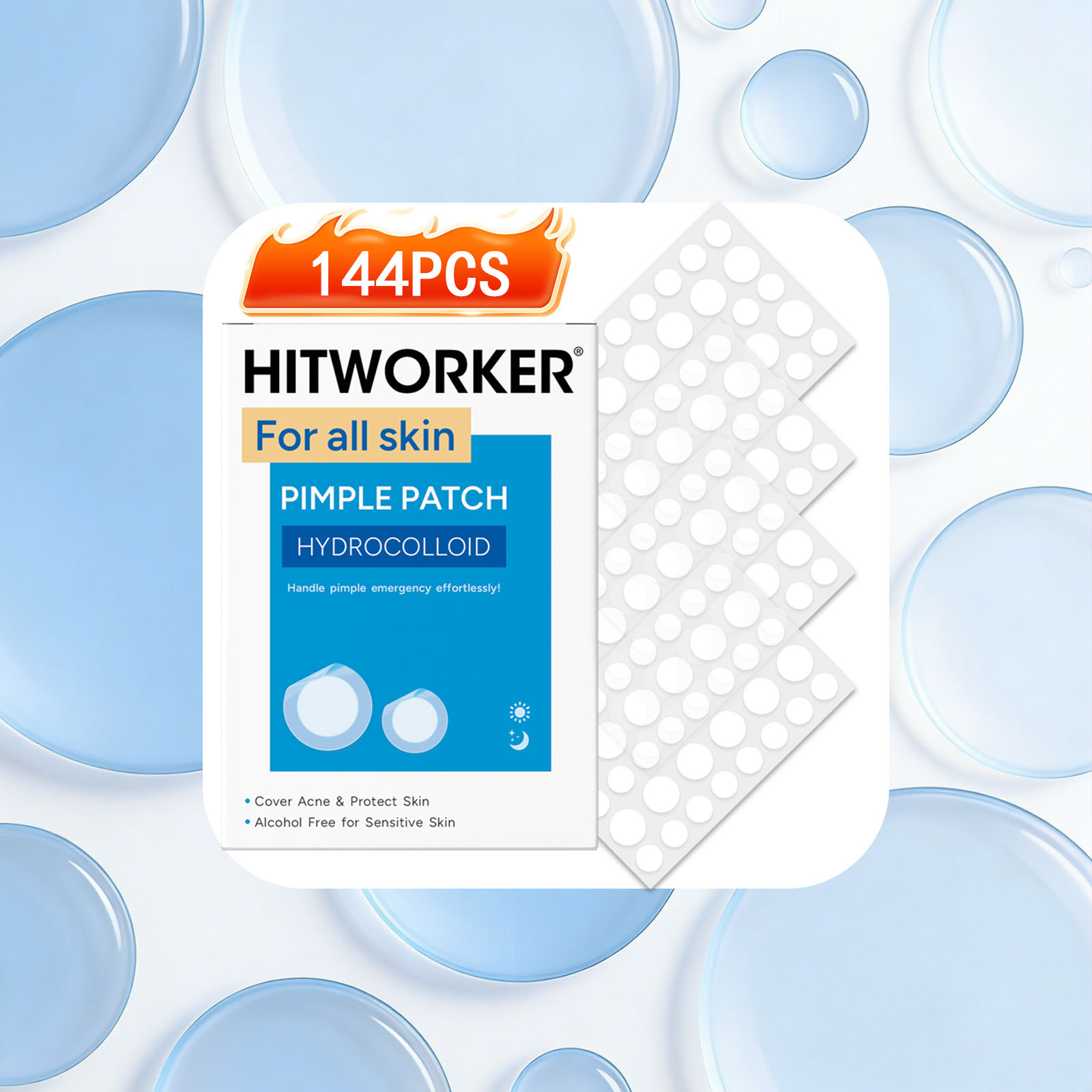 Skincare Acne - Patch hydrocolloïde pour l'acné, soin nettoyant